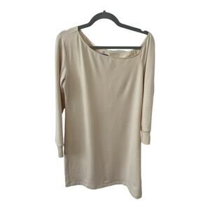 L’ Agence Mini Dress One Shoulder Long Sleeve Oversized Fit Ivory Size Small
